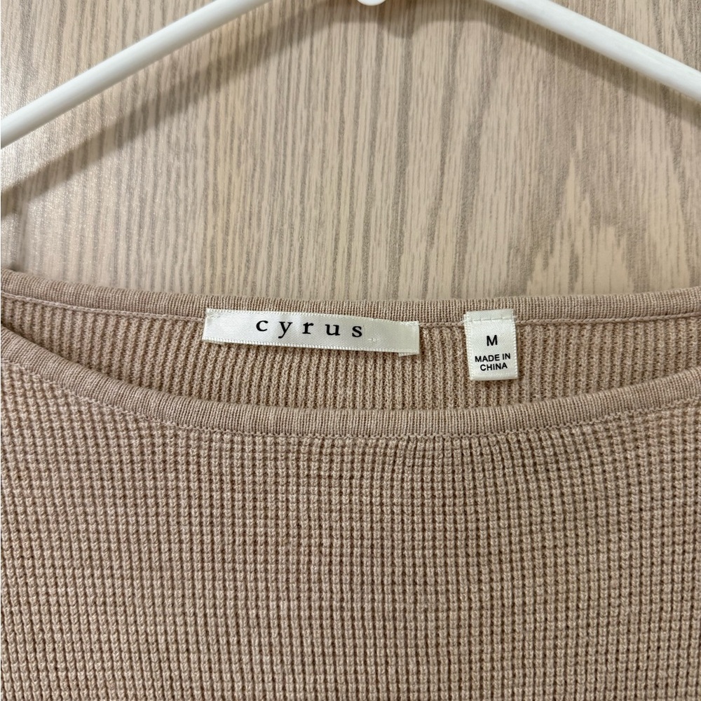Cyrus Ribbed Tan Sweater - Picture 2 of 3